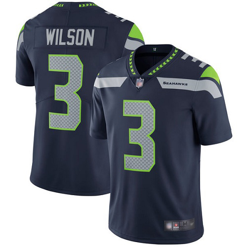 Seattle Seahawks Limited Navy Blue Men Russell Wilson Home Jersey NFL Football 3 Vapor Untouchable